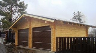 Строительство гаража из клееного бруса